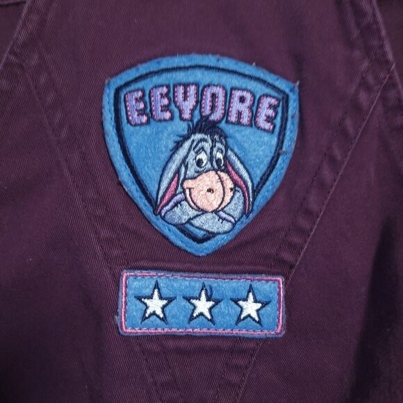 VINTAGE Disney Eeyore Bib Overall Denim Pants Size XL Purple Winnie the Pooh 90s - Picture 3 of 14